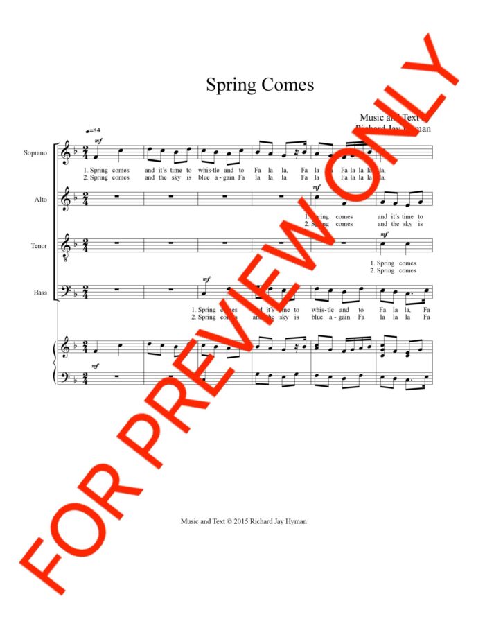 Spring Comes (SATB)