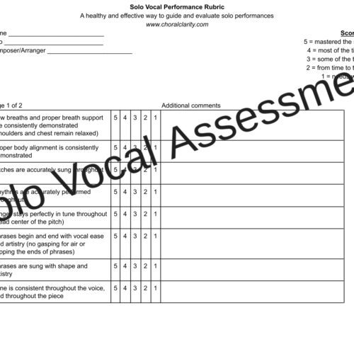 Solo Vocal Performance Rubric