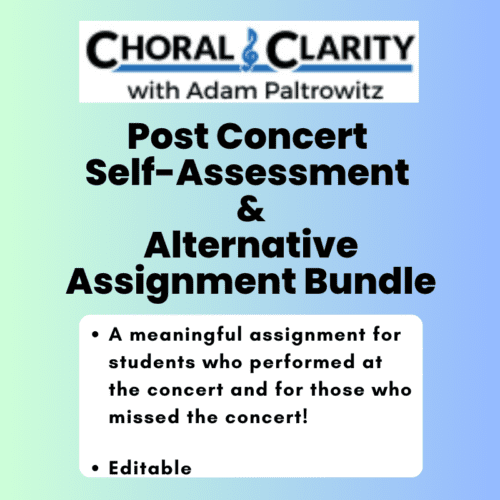 Pre-Concert & Post Concert Post Concert Self-Assessment BUNDLE