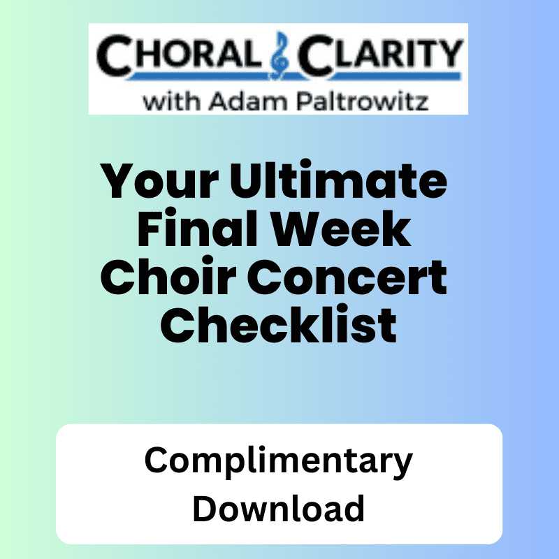 concert choir checklist
