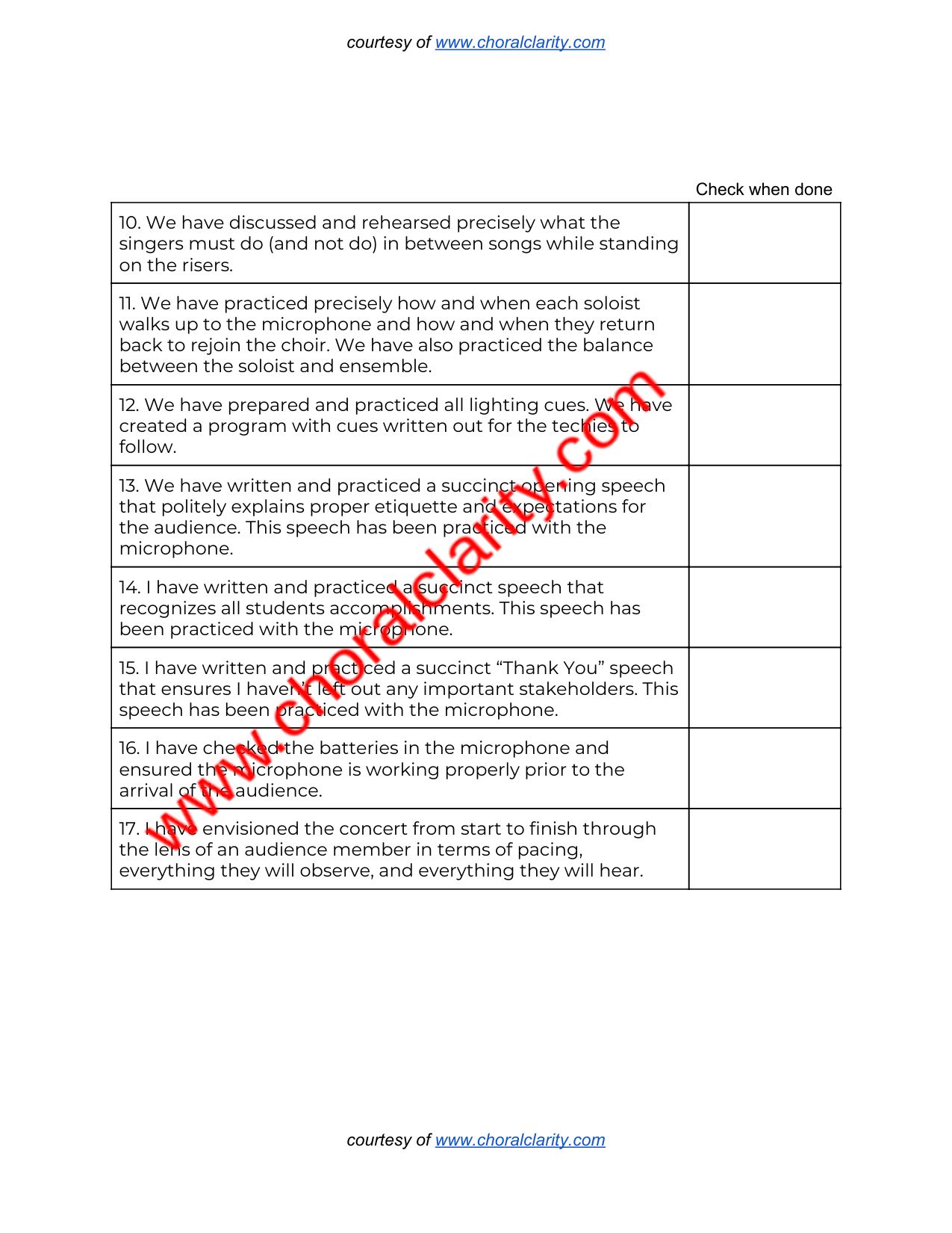 YOUR ULTIMATE FINAL WEEK CHOIR CONCERT CHECKLIST Choral Clarity