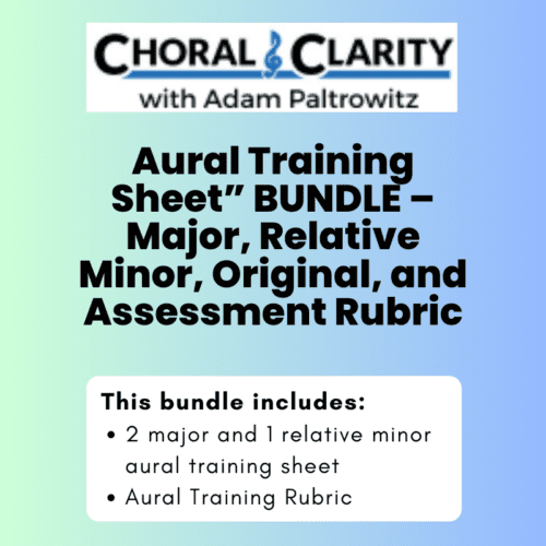 "Aural Training Sheet" BUNDLE - Major, Relative Minor, Original, and Assessment Rubric