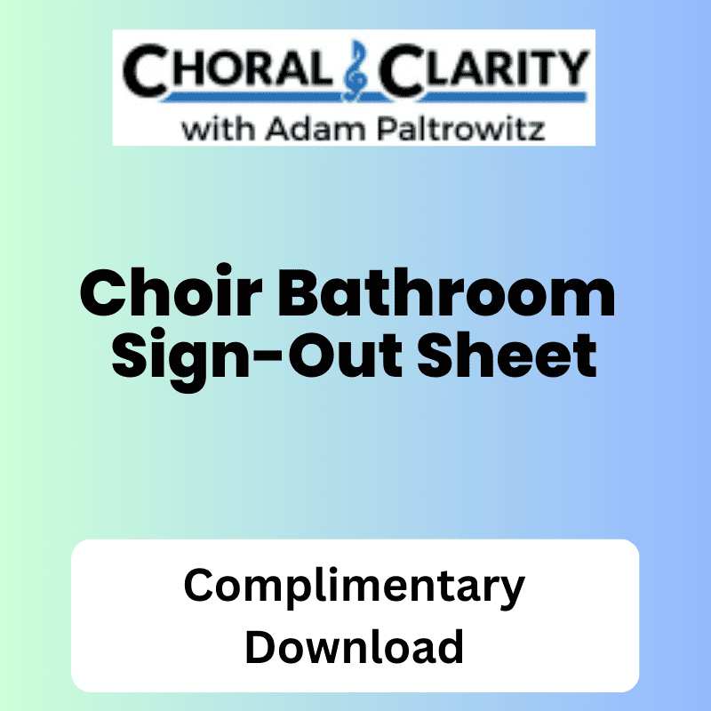 Choir Bathroom Sign-Out Sheet Cover