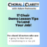 choir demo lesson tips