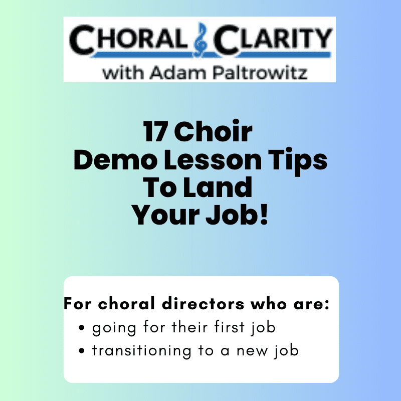choir demo lesson tips